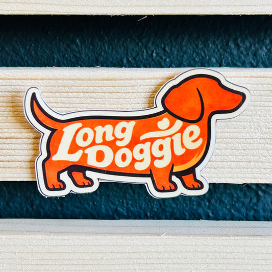 Long Doggie Dachshund Silhouette Waterproof Vinyl Sticker