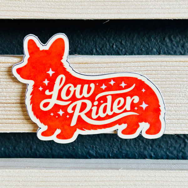 Low Rider Corgi Silhouette Waterproof Sticker