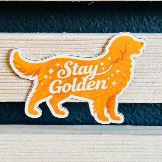 Stay Golden Silhouette Waterproof Vinyl Sticker