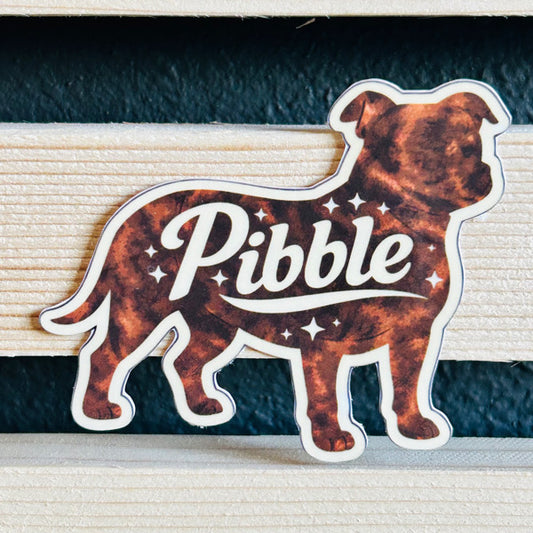 Pibble Pitbull Silohoutte Waterproof Vinyl Sticker