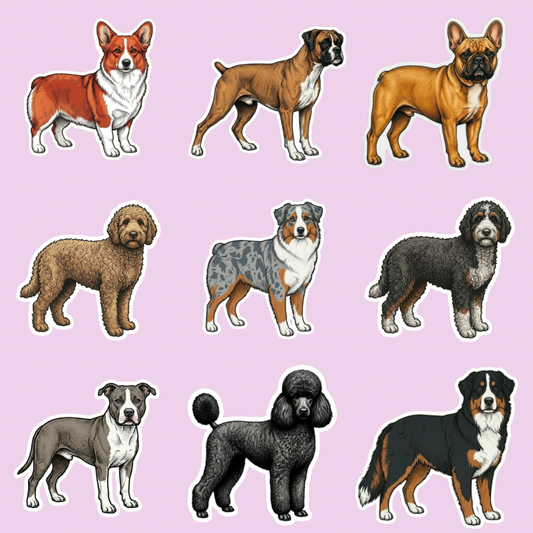 Hand Drawn Dog Breed Stickers